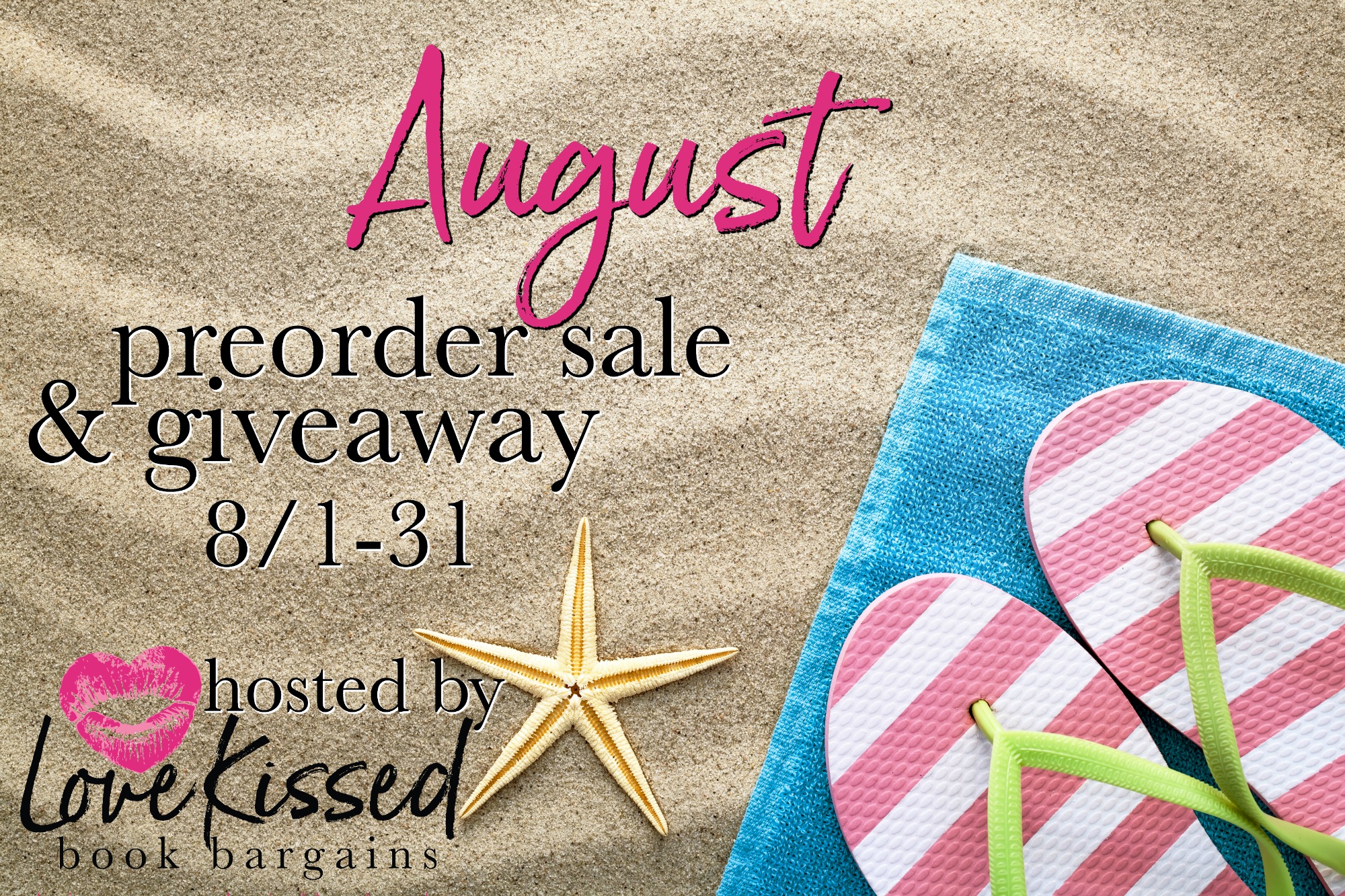 Sand background with towel, flip flops and starfish. Summer concept. Top view